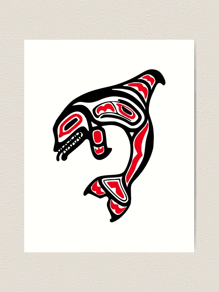 'Orca Killer Whale Pacific Northwest Native American Indian Classic' Art  Print for Sale by CarolinHamm | Redbubble