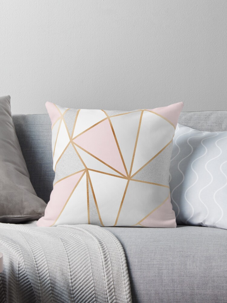 Pink and discount gray throw pillows