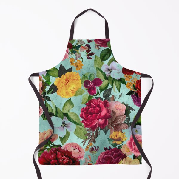 Artikelvorschau, Eleganter Blumen- und Rosenhimmel, Blumenillustration, botanisches Muster, Pflanzenmuster, Aqua-Mint-Grün, exotischer Blumengarten entworfen und verkauft von ZeinabTaha.