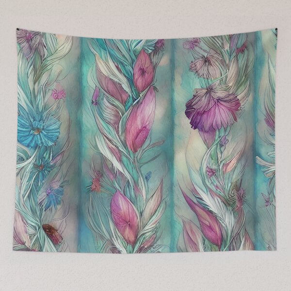 Item preview, Vertical Flowing Floral Pattern designed and sold by Zemracreative.
