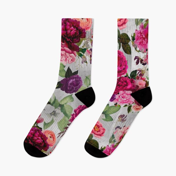 Item preview, Elegant flowers and roses heaven, floral illustration, botanical pattern, plants pattern, grey exotic floral garden designed and sold by ZeinabTaha.