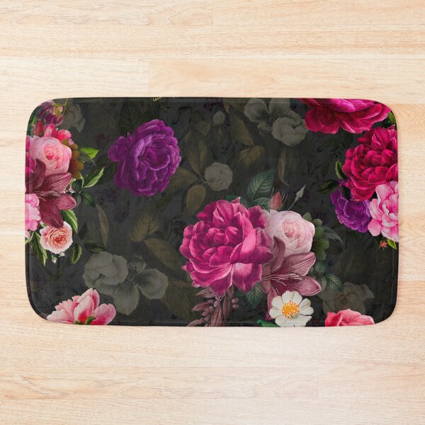 Artikelvorschau, Eleganter Blumen- und Rosenhimmel, Blumenillustration, botanisches Muster, Pflanzenmuster, schwarzer exotischer Blumengarten entworfen und verkauft von ZeinabTaha.