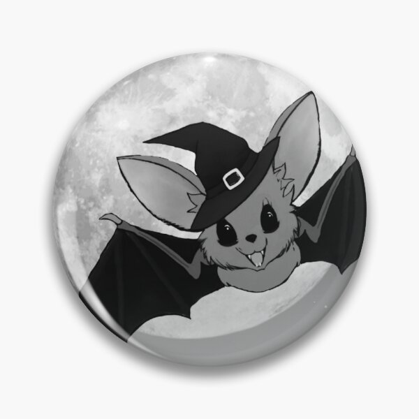 Item preview, bewitchingly cute flying bat in starry night sky, full moon | digital art | monochrome | nightshift | Halloween designed and sold by DigitalEurydice.