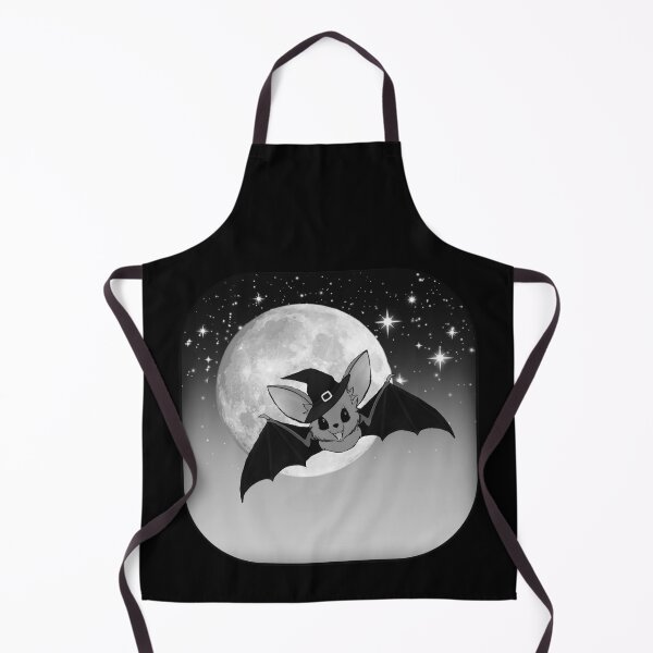 Item preview, bewitchingly cute flying bat in starry night sky, full moon | digital art | monochrome | nightshift | Halloween designed and sold by DigitalEurydice.