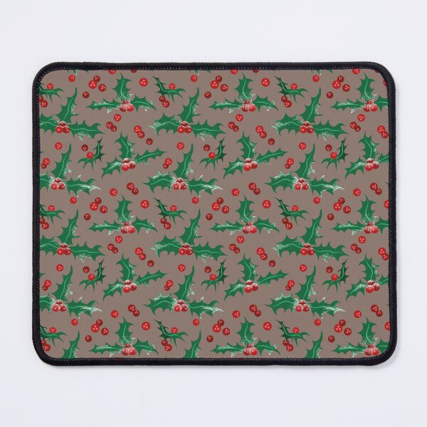 Item preview, Frosty Holly and Berries [MOCHA BROWN] Pattern designed and sold by Daniel Bevis Design.