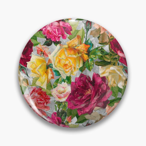 Artikelvorschau, Stilvoller Blumen- und Rosenhimmel, Blumenillustration, botanisches Muster, Pflanzenmuster, grauer exotischer Blumengarten entworfen und verkauft von ZeinabTaha.