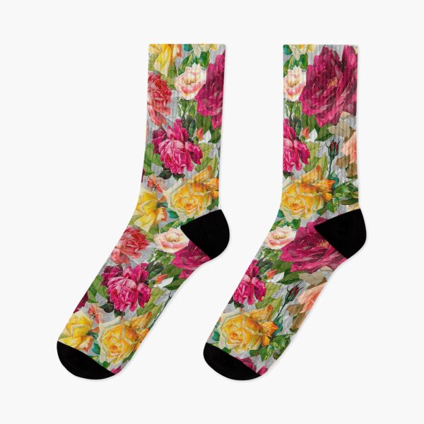 Item preview, Stylish flowers and roses heaven, floral illustration, botanical pattern, plants pattern, grey exotic floral garden designed and sold by ZeinabTaha.