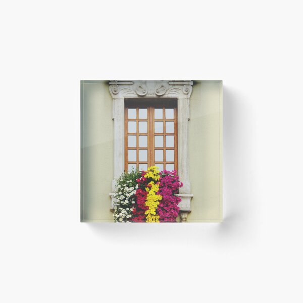 Item preview, Colorful Floral Window in France - Beautiful Architecture in Europe  designed and sold by CarolinaReina.