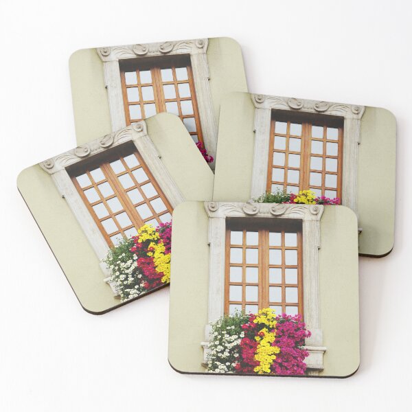 Item preview, Colorful Floral Window in France - Beautiful Architecture in Europe  designed and sold by CarolinaReina.