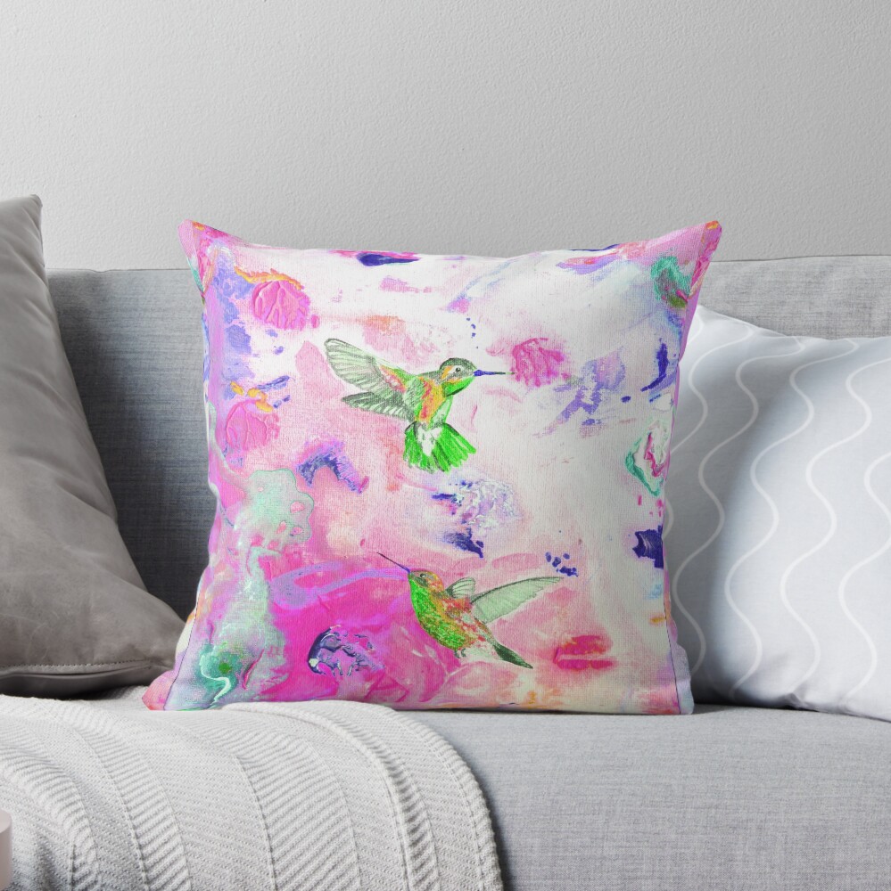 Humming birds Throw Pillow