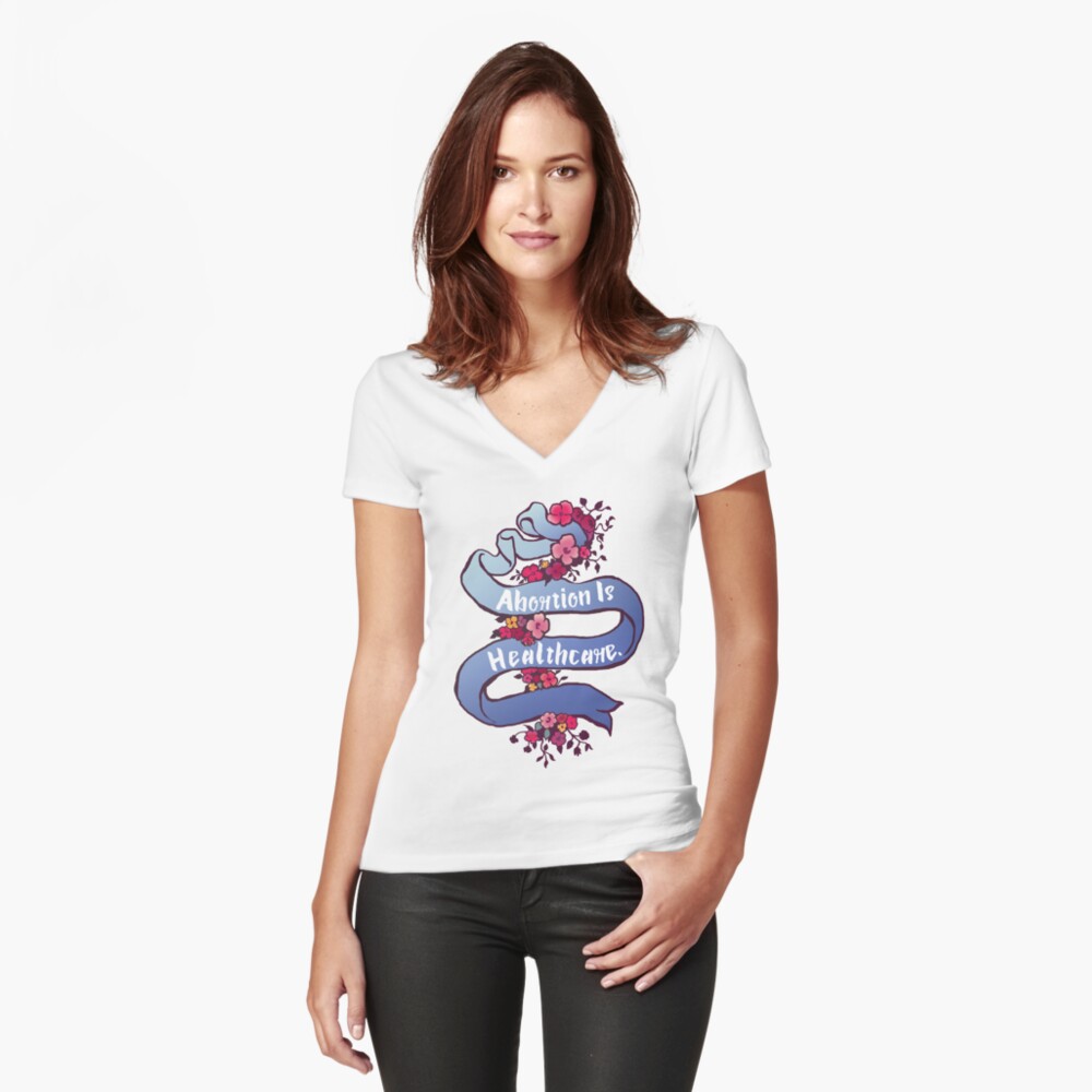 Item preview, Fitted V-Neck T-Shirt designed and sold by fabfeminist.