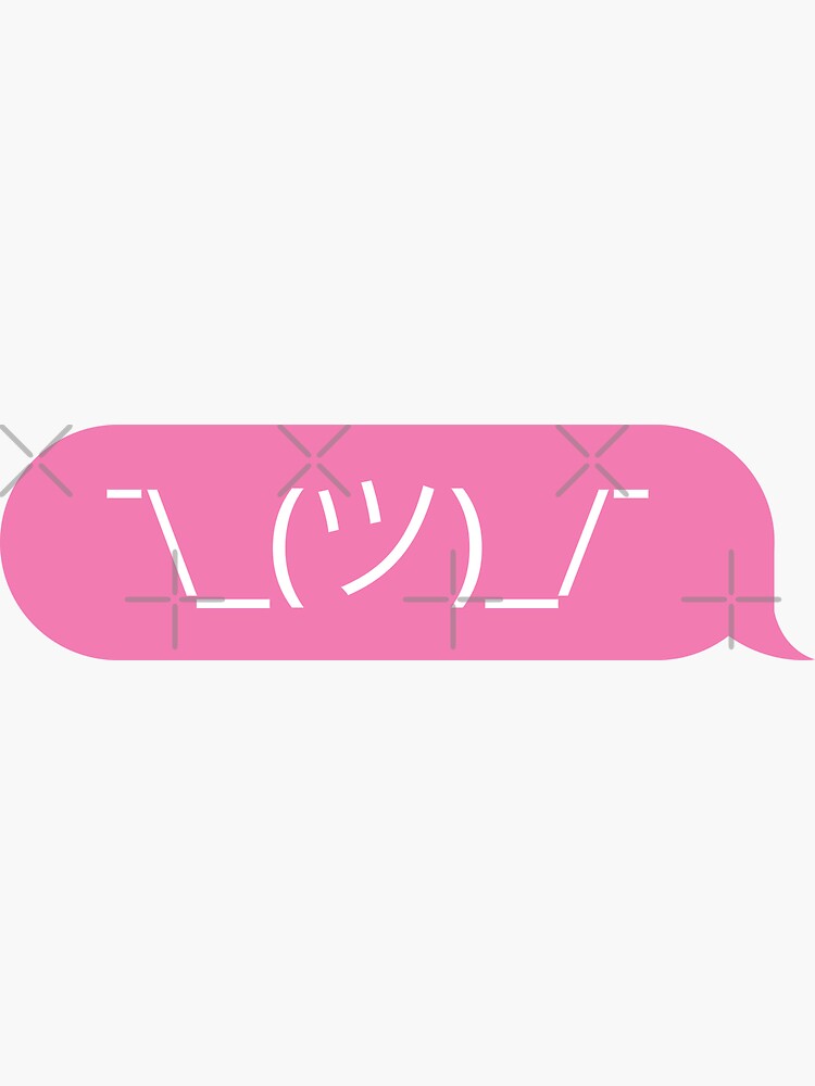 "Shrug Emoji Pink Text Bubble" Sticker for Sale by OldDannyBrown