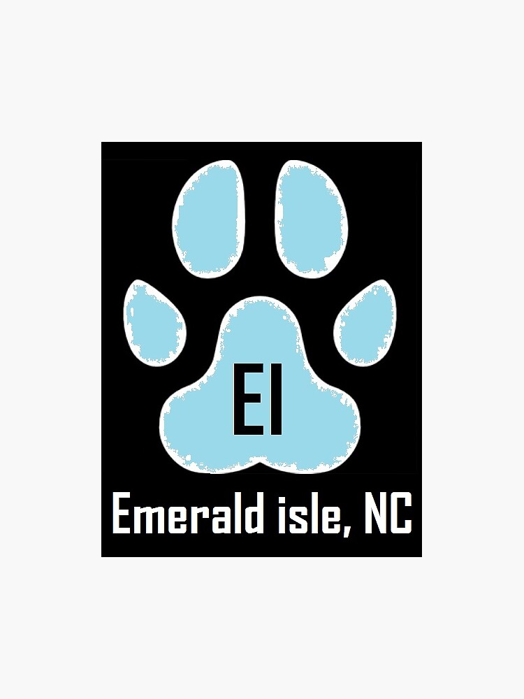 "Dog Paw (Emerald Isle, NC)" Sticker by barryknauff Redbubble