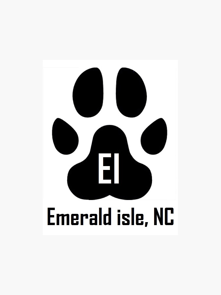 "Dog Paw (Emerald Isle, NC)" Sticker by barryknauff Redbubble
