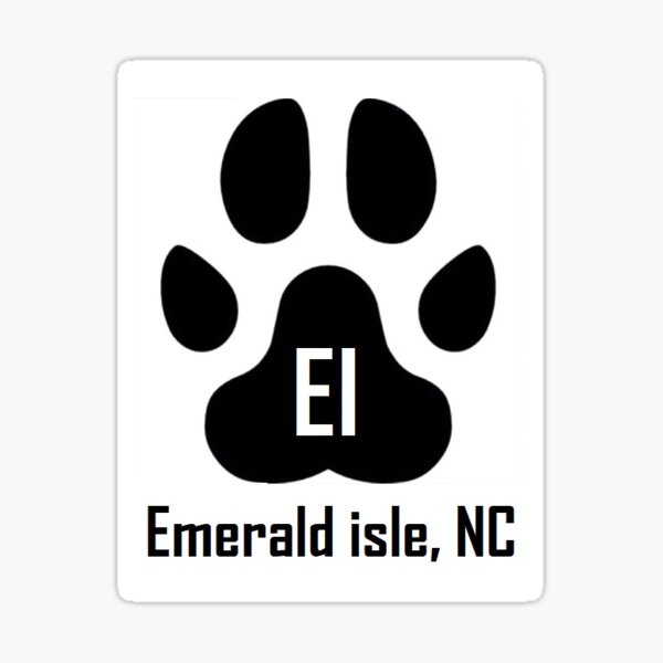 "Dog Paw (Emerald Isle, NC)" Sticker by barryknauff Redbubble
