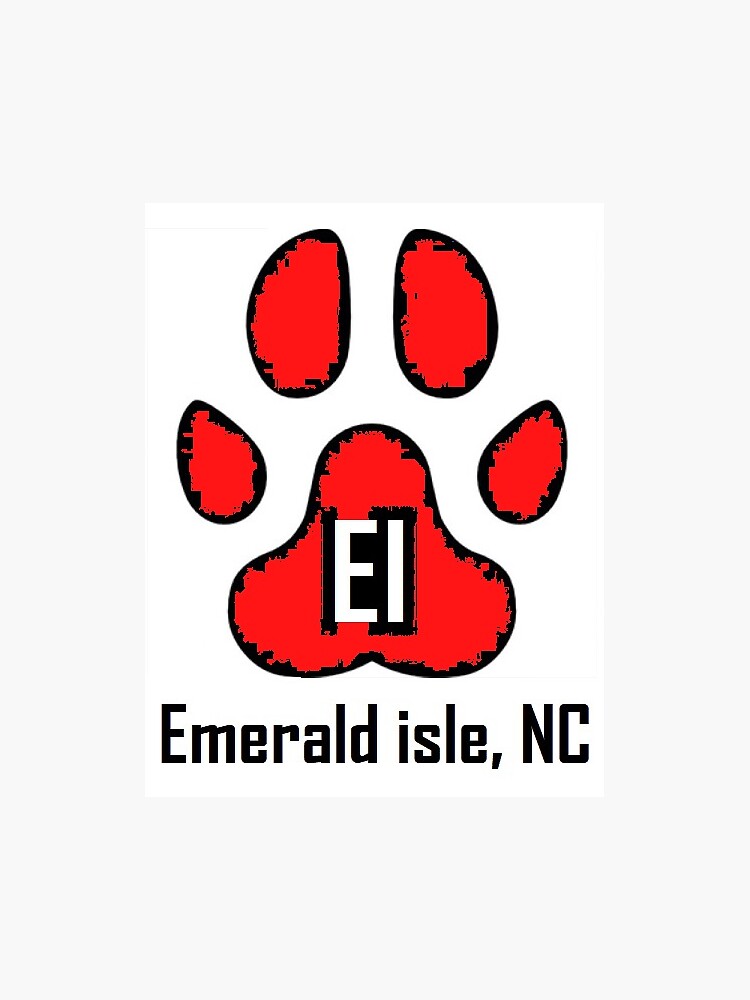 "Dog Paw (Emerald Isle, NC)" Sticker for Sale by barryknauff Redbubble