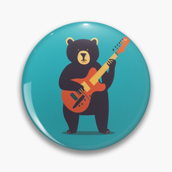 Item preview, Bear Playing Guitar Print designed and sold by ThePurpleMelon.