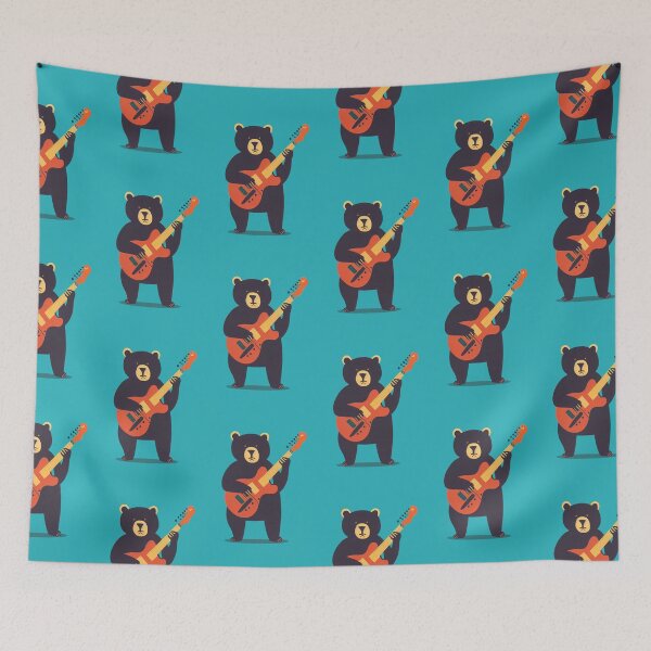 Item preview, Bear Playing Guitar Print designed and sold by ThePurpleMelon.