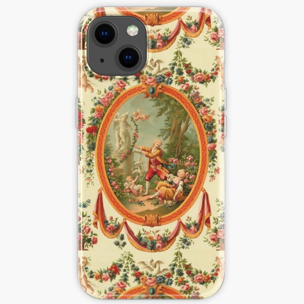 Rococo Design Floral Romantic Pattern iPhone Soft Case