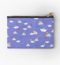 Paper Boats pattern Studio Clutch