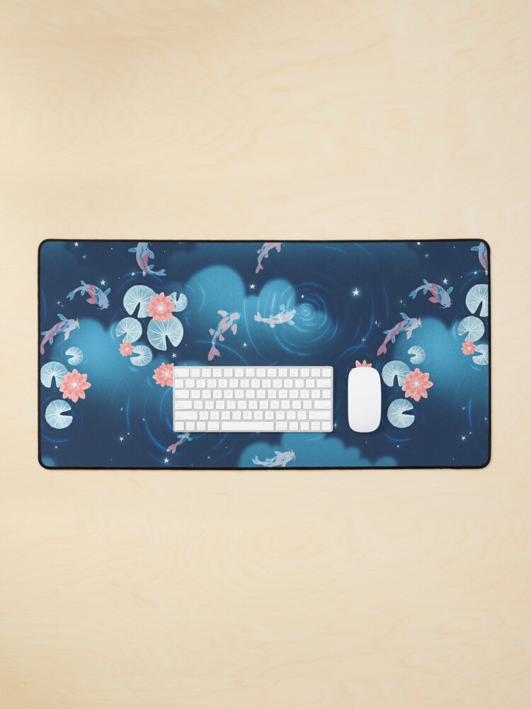Thumbnail 1 of 5, Mouse Pad, Koi pond - night designed and sold by hellocloudy.