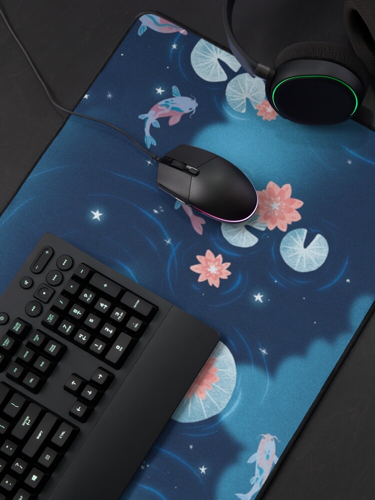 Thumbnail 4 of 5, Mouse Pad, Koi pond - night designed and sold by hellocloudy.