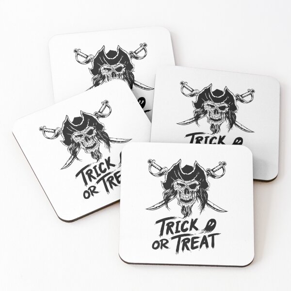 Item preview, Trick or treat for Halloween skull and crossbones character, pirates designed and sold by Gaynor Burrows.