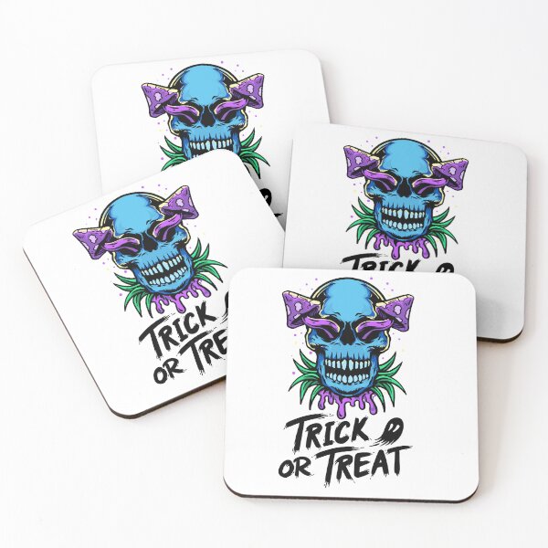 Item preview, Trick or treat for Halloween skull designed and sold by Gaynor Burrows.