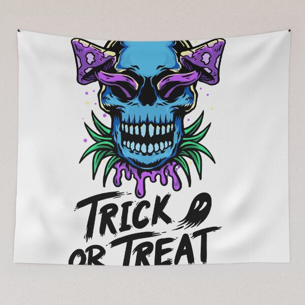 Item preview, Trick or treat for Halloween skull designed and sold by Gaynor Burrows.