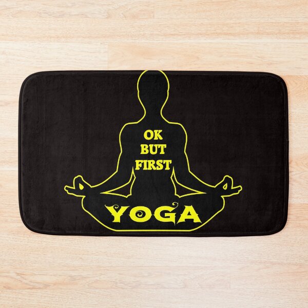 Aperçu de l'œuvre Ok but first yoga - cool yoga quote créée et vendue par latelierdechris.