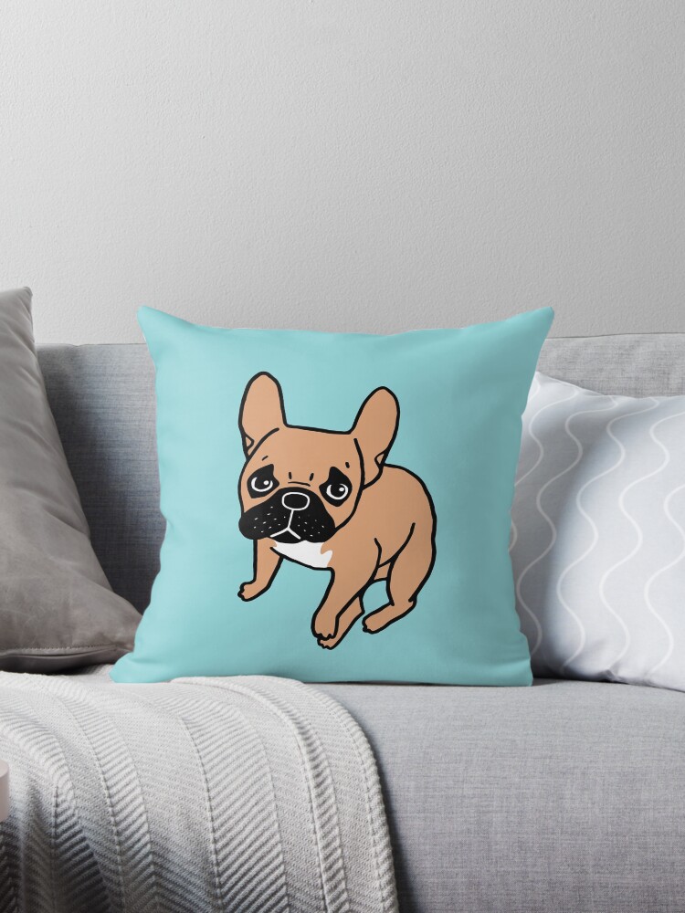 NEW CUTE FRENCH BULLDOG PUPPY PHOTO BRINDLE BLACK WHITE 16/" Pillow Cushion Cover
