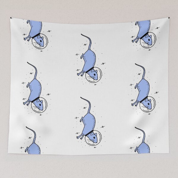 Item preview, blue astronaut rat in space cute gift designed and sold by AnanasArt.