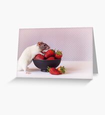 Snoozy loves strawberries Greeting Card