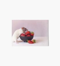 Snoozy loves strawberries Art Board