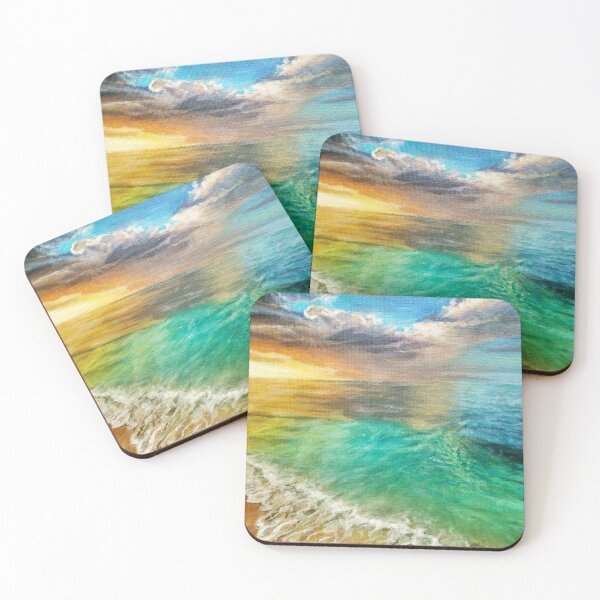 Item preview, Sunrise at the beach acrylic painting  designed and sold by UnaBonitaArt.