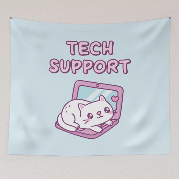 Item preview, Cute White Cat Resting On Laptop Tech Support Funny designed and sold by rustydoodle.
