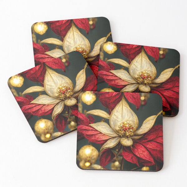 Item preview, red gold poinsettia  designed and sold by haroulita.