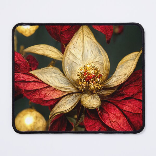 Item preview, red gold poinsettia designed and sold by haroulita.