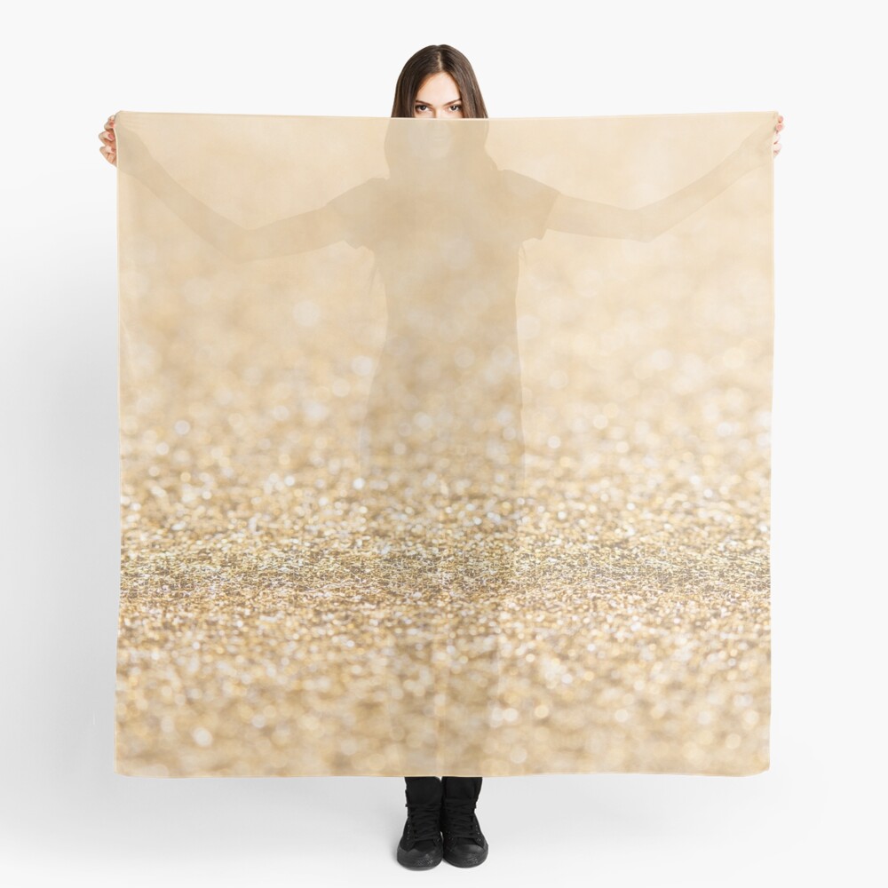 Beautiful champagne gold glitter sparkles Scarf