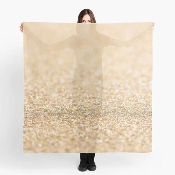 Beautiful champagne gold faux glitter sparkles Scarf