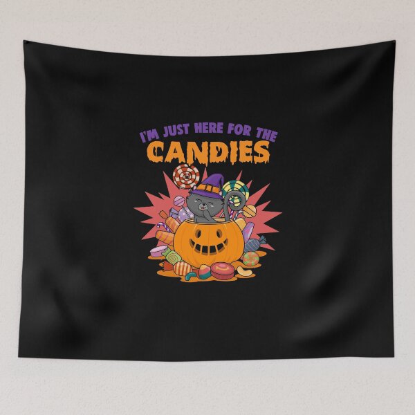 Item preview, I'm Just Here For The Candy Cute Trick Or Treat Witch Cat  designed and sold by Nessshirts.