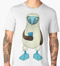 Blue-footed Booby with Phone Men's Premium T-Shirt