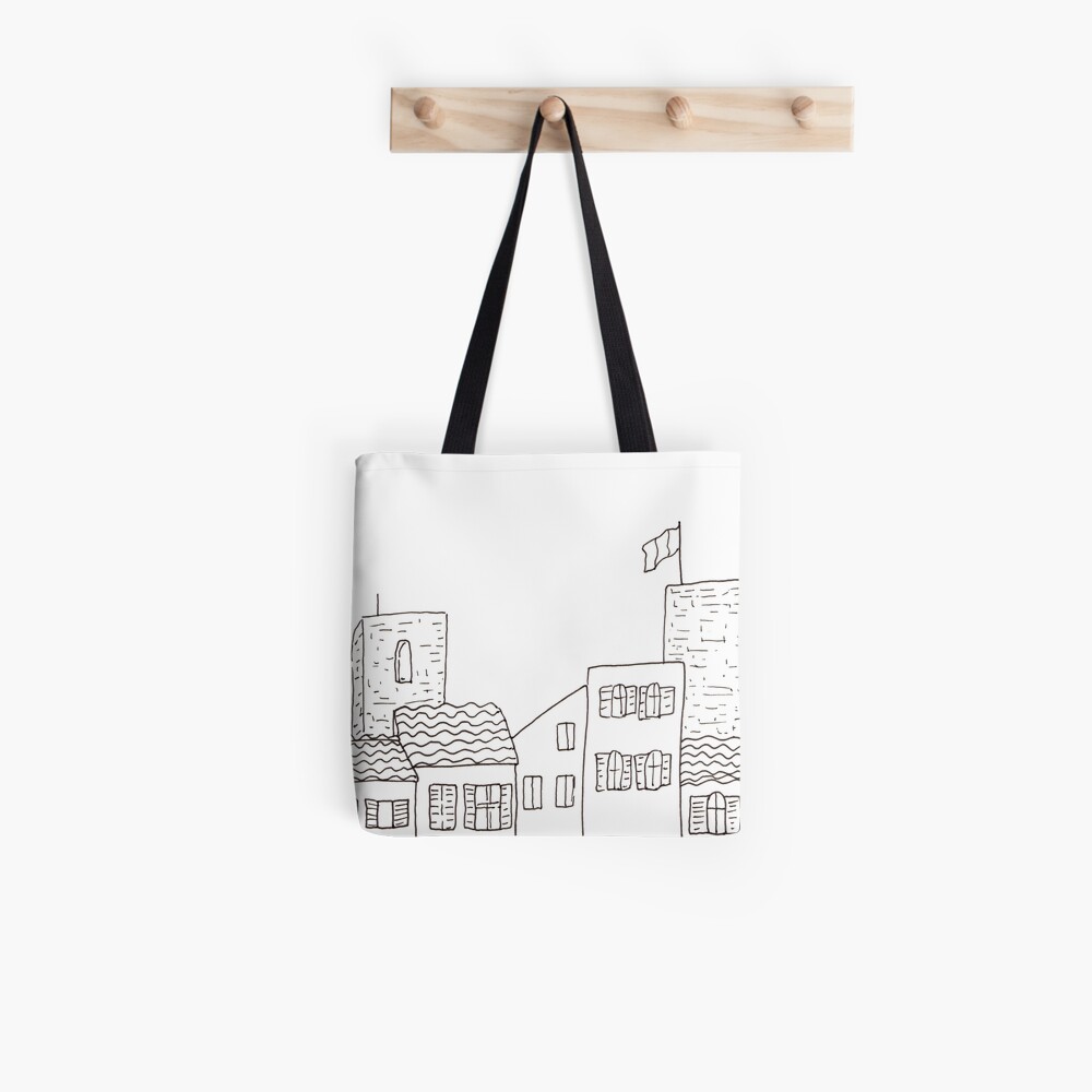 Antibes - Sketch of the old town Tote Bag