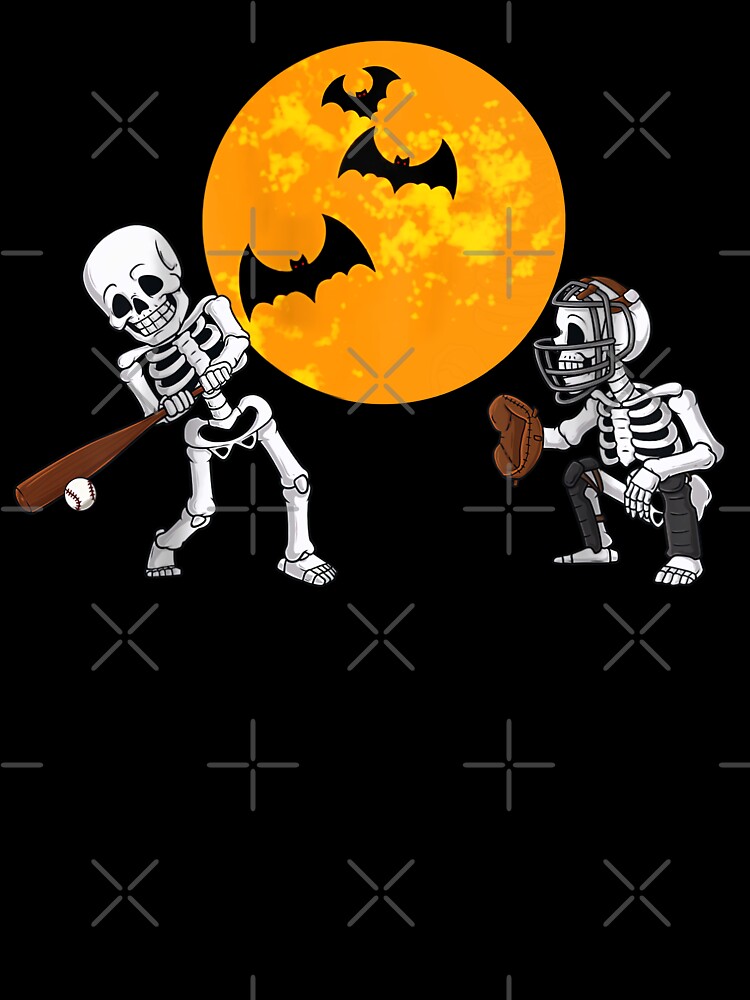 Baseball Skeleton Halloween Men Boys Baseball, Halloween Skeleton Baseball  Halloween Player Catcher Pitcher | Kids T-Shirt