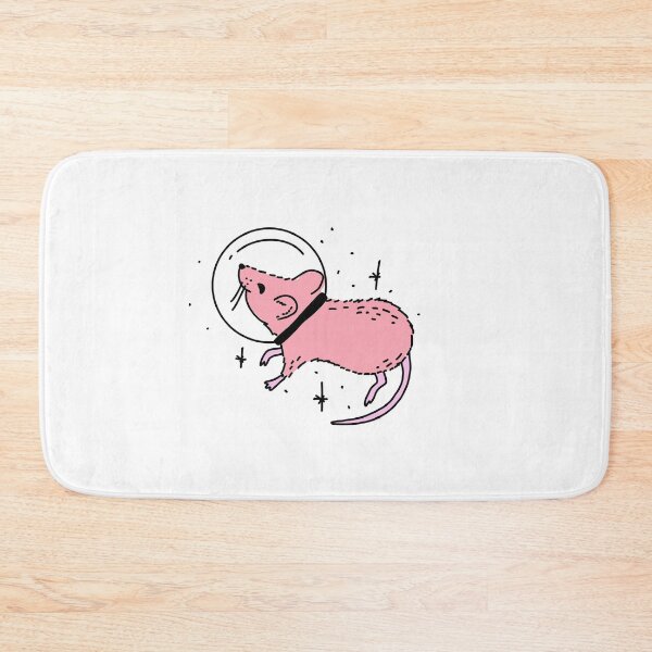 Item preview, cute peachy pink rat astronaut floating in space cute gift designed and sold by AnanasArt.