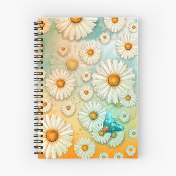 Item preview, "Turquoise Moth & Marguerites" designed and sold by MarCanton.