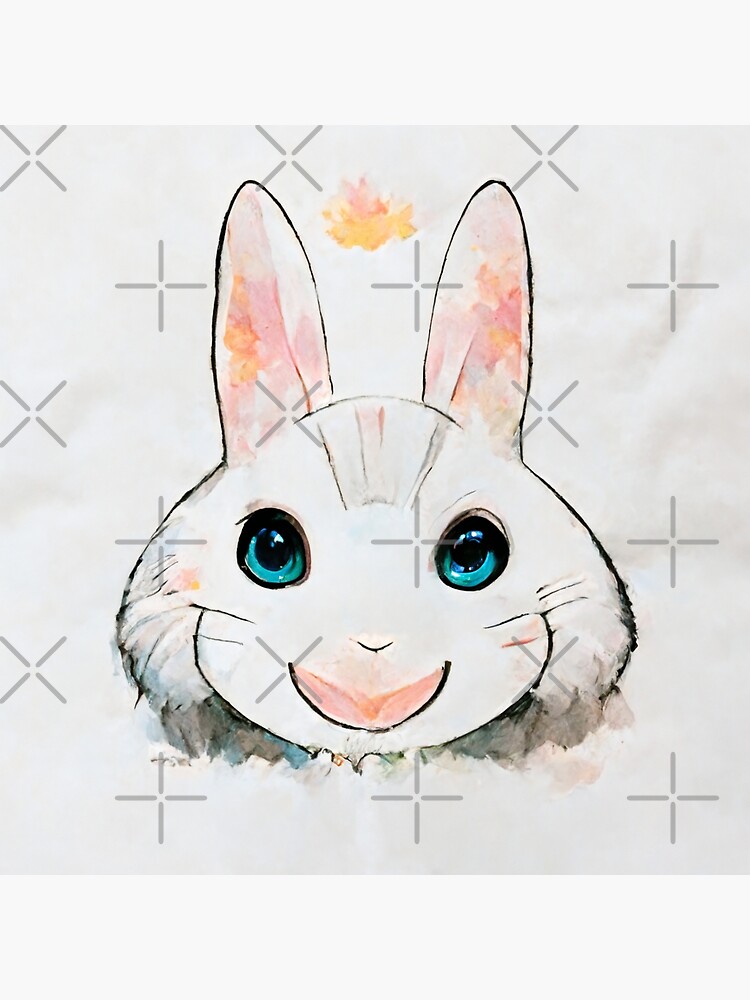 Disover Bunny Lover Cute Rabbit Portrait watercolor Premium Matte Vertical Poster