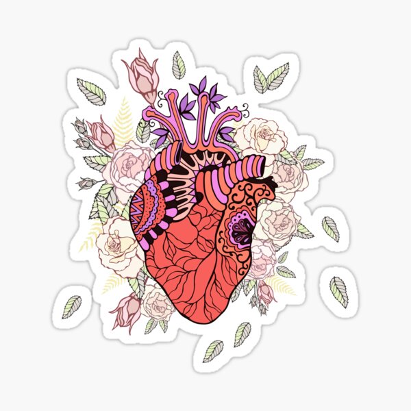 Heart with roses. Sticker