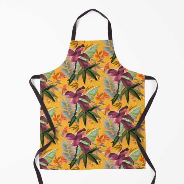 Item preview, tropical heaven trendy exotic floral pattern, leaves and flowers tropical pattern, botanical illustration, yellow floral illustration designed and sold by ZeinabTaha.