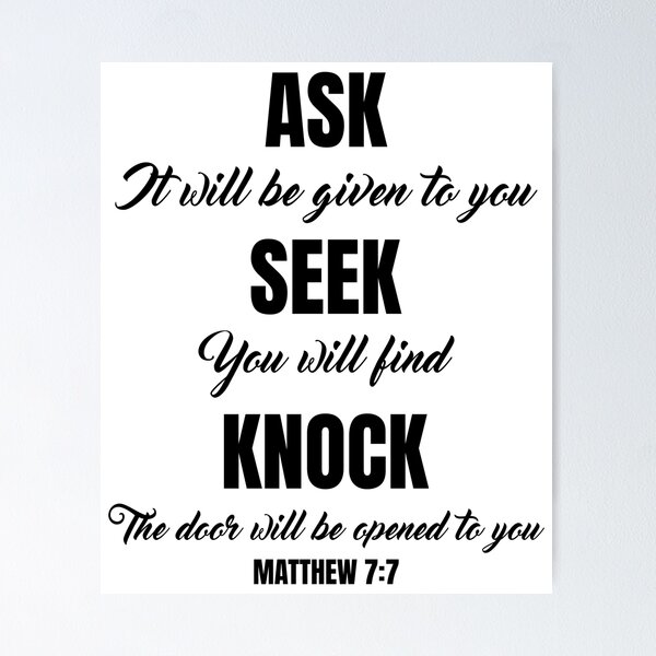 Ask Seek Knock Matthew 7:7 Door Drawing Abstract 